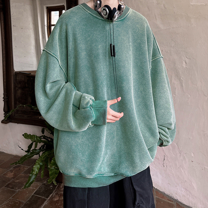 Washed Round Neck Sweater